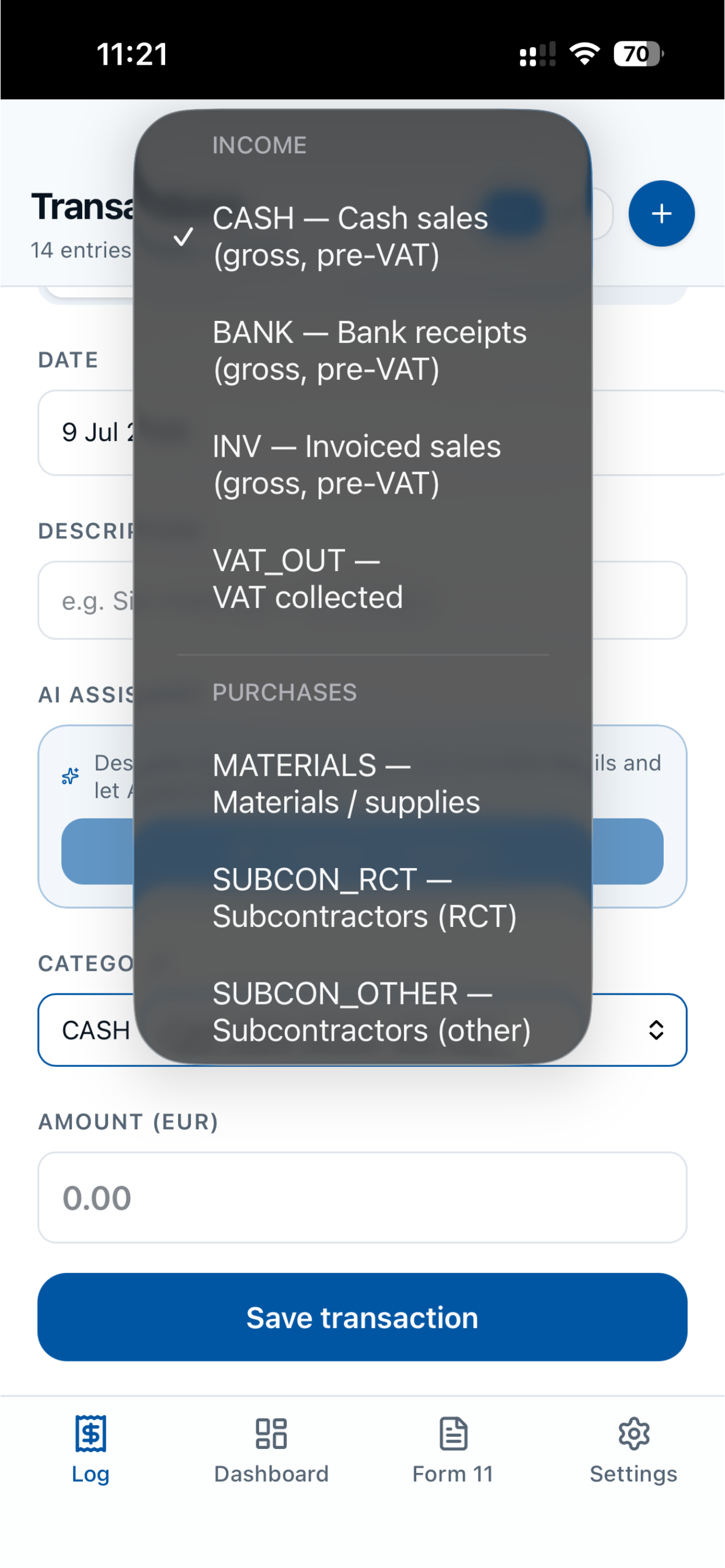 Taxy Receipts Interface 2