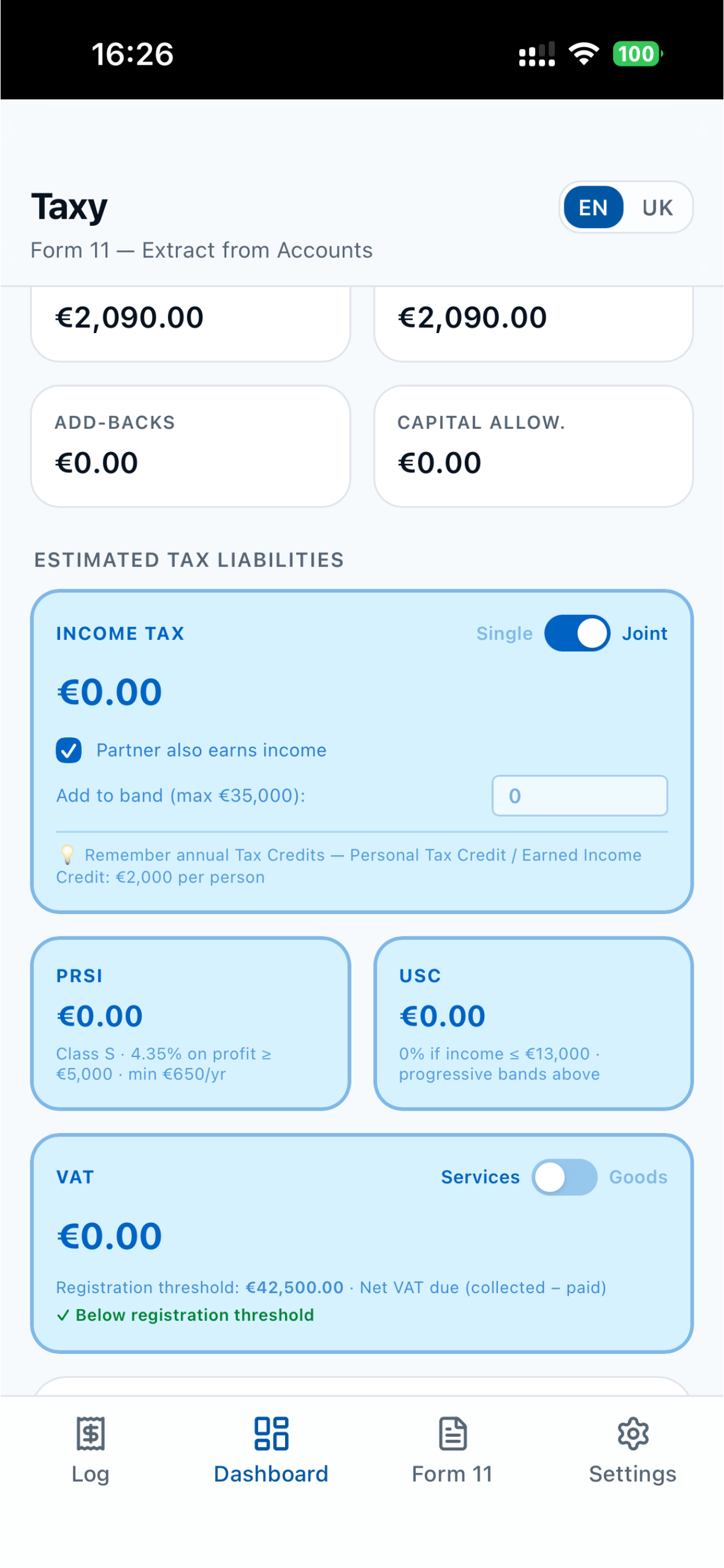 Taxy Success Summary Screen 7